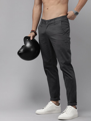 Roadster Regular Fit Men Grey Trousers