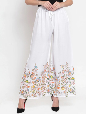 OMAAYA Comfort Fit Women White Trousers