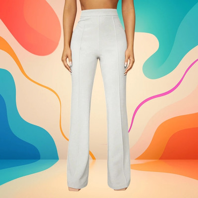 Anitafashion Loose Fit Women White Trousers