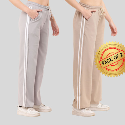 Tiger Style Relaxed Women Grey, Cream Trousers