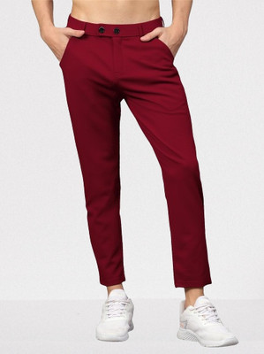 PTC CREATION Regular Fit Men Maroon Trousers