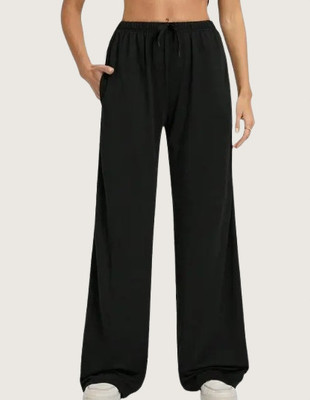 GORIYA Loose Fit Women Black Trousers