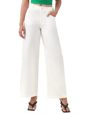 FNOCKS Regular Fit Women White Trousers