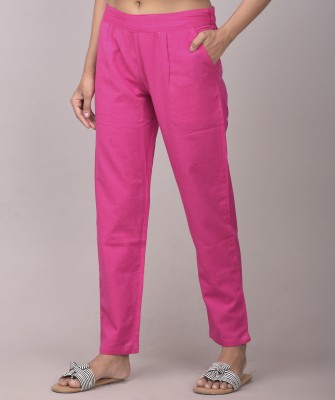 Evergreen Fashion Regular Fit Women Pink Trousers