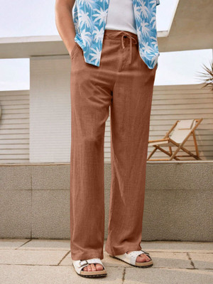 Leriya Fashion Regular Fit Men Brown Trousers
