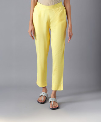Aurelia Regular Fit Women Yellow Trousers