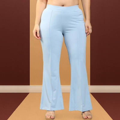 Anitafashion Loose Fit Women Light Blue Trousers