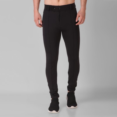 GO FASHION Skinny Fit Men Black Trousers