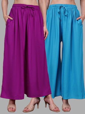 VALLES365 by S.c. Flared Women Blue, Pink Trousers