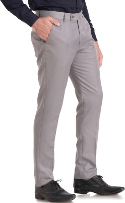 ELANHOOD Slim Fit Men Grey Trousers