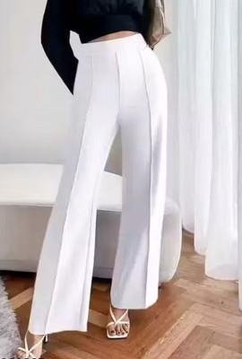 MYMUNI Regular Fit Women White Trousers