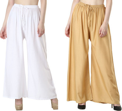 Tanushk Relaxed Women White, Gold Trousers