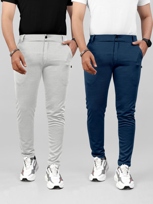 METRONAUT Regular Fit Men Dark Blue, Grey Trousers