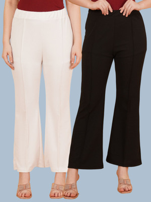 Kintu Parantu Regular Fit Women White, Black Trousers