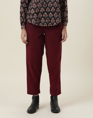 Fabindia Regular Fit Women Maroon Trousers