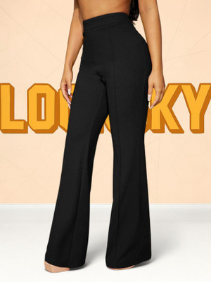 Anitafashion Loose Fit Women Black Trousers
