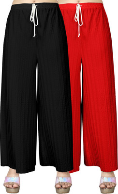 JB Enterprises Comfort Fit Women Black, Red Trousers
