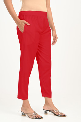 X U F A Tapered Women Red Trousers