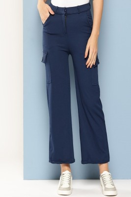 HERE&NOW Regular Fit Girls Dark Blue Trousers