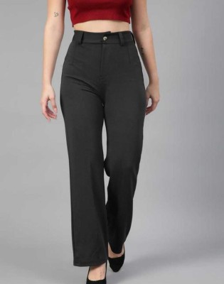 Smartvision Slim Fit Women Black Trousers