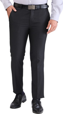 PARK AVENUE Slim Fit Men Black Trousers