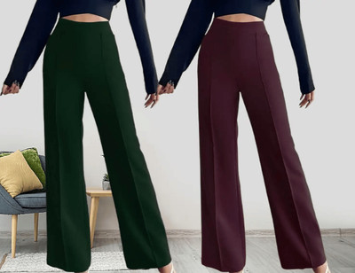 DECENCY Regular Fit Women Black Trousers