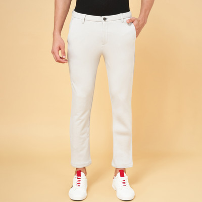 Byford by Pantaloons Slim Fit Men White Trousers