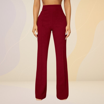 nitafashion Loose Fit Women Maroon Trousers
