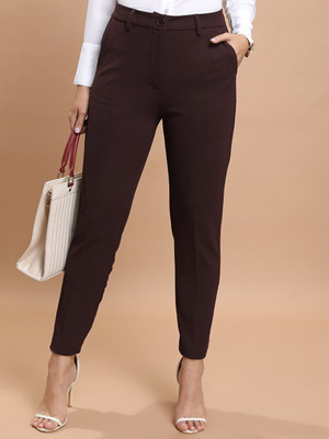 Tokyo Talkies Regular Fit Women Brown Trousers