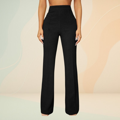 Anitafashion Loose Fit Women Black Trousers