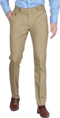 Kurus Regular Fit Men Cream Trousers