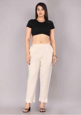 AKSHARA FASHIONS Comfort Fit Women Beige Trousers