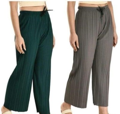 RV Trades Regular Fit Women Dark Green, Grey Trousers