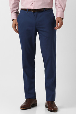 VAN HEUSEN Slim Fit Men Blue Trousers