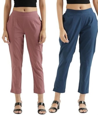 Dexus Regular Fit Women Pink, Dark Blue Trousers