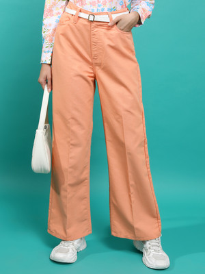 Tokyo Talkies Flared Women Orange Trousers