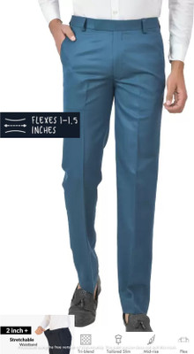 Blends Trendz Regular Fit Men Dark Blue Trousers