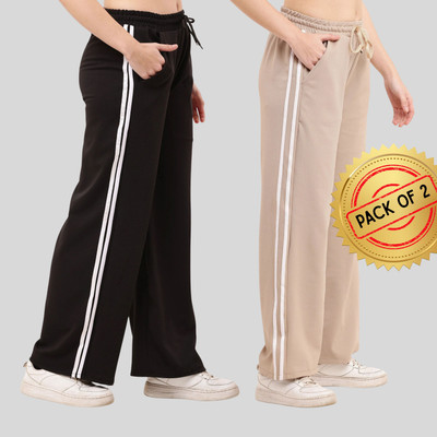 Tiger Style Relaxed Women Black, Cream Trousers