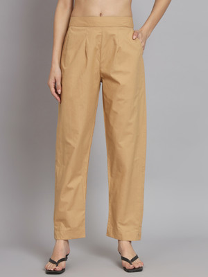 REAM Regular Fit Women Beige Trousers