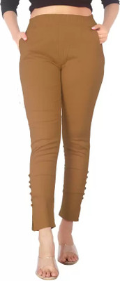 TOLIKE Slim Fit Women Beige Trousers