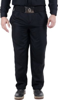 FABUNIFORMS Regular Fit Men Black Trousers