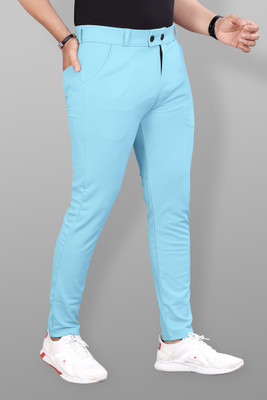 COMBRAIDED Slim Fit Men Light Blue Trousers