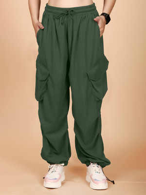 Moda Rapido Regular Fit Women Dark Green Trousers