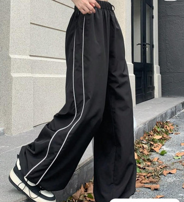 lexrex Loose Fit Women Black Trousers