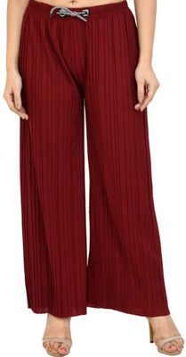 MODERNSSHOP Relaxed Women Maroon Trousers