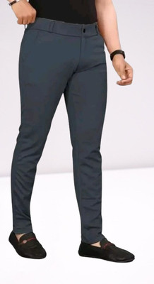 CIVIRASTTYLE Slim Fit Men Grey Trousers