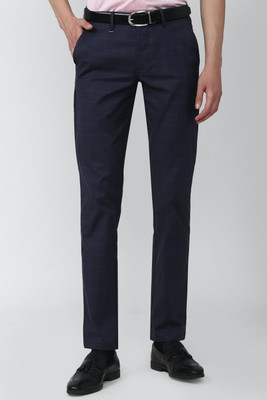 VAN HEUSEN Slim Fit Men Dark Blue Trousers