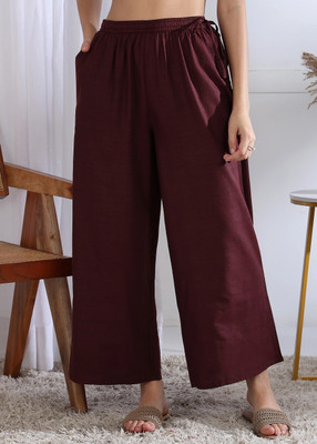 KANCHUK Regular Fit Women Purple Trousers