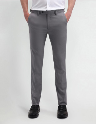 ARROW Slim Fit Men Grey Trousers