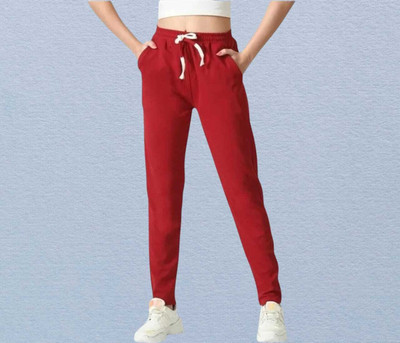 Retailmart Straight Fit Women Maroon Trousers